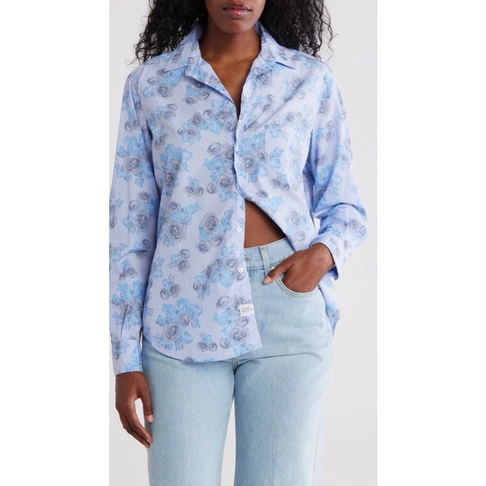 NWOT Frank & Eileen Eileen Floral Relaxed Button-Up Shirt Floral Stripe Piumino